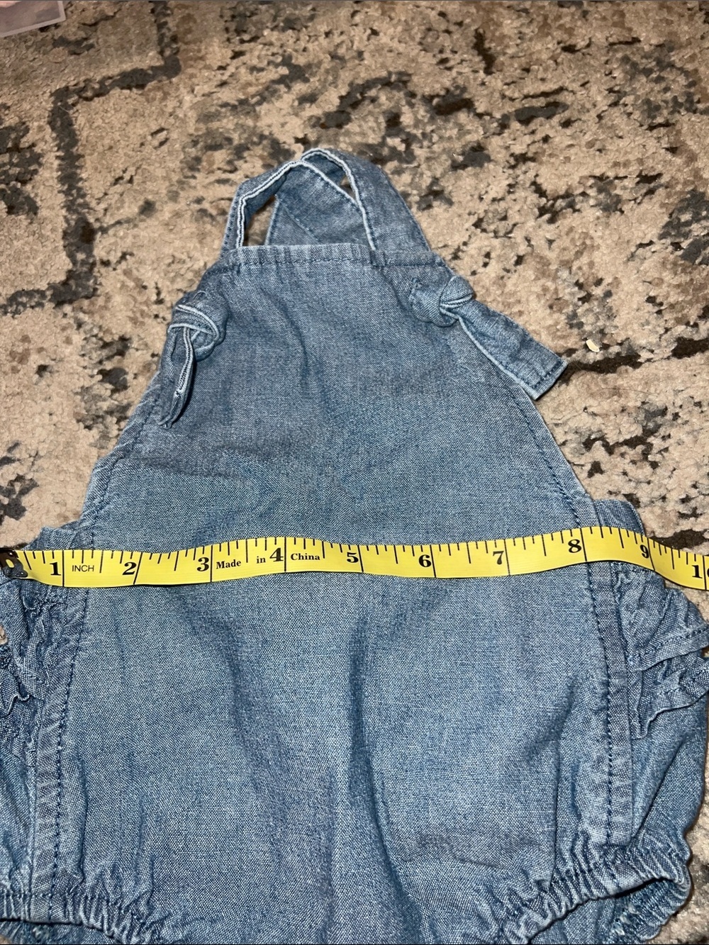 Carter's Denim-Style Blue Baby One-Piece Bodysuit - Picture 4 of 4